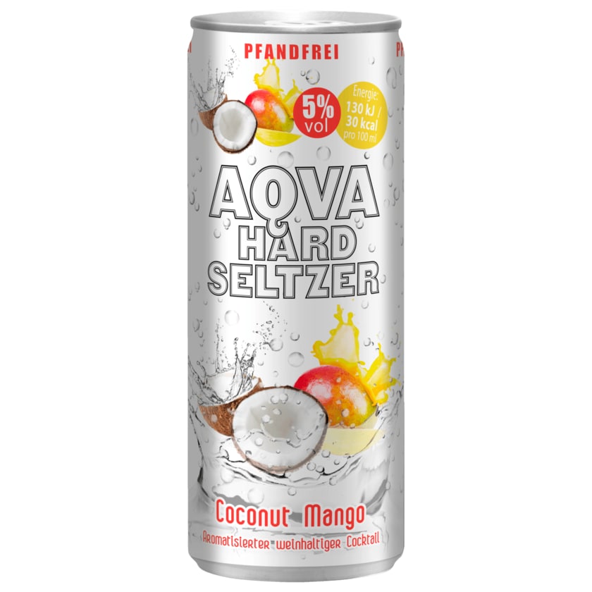 Aqva Hard Seltzer Coconut Mango Cocktail 0,25l